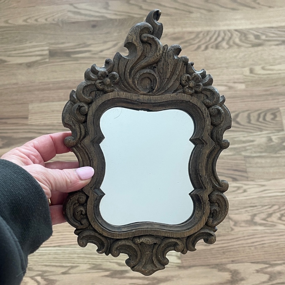 Ornate Brown Decorative Wall Mirror - Vintage Style